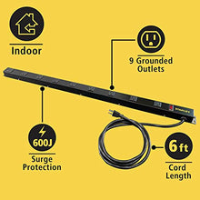 Load image into Gallery viewer, Stanley 31610 SurgeMax Pro 9 Outlet Metal Surge Protector, Black
