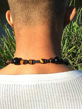 Load image into Gallery viewer, AURAS BY OSIRIS - Tigers Eye Necklace and Bracelet Set - Onyx Hematite - Incredibly Strong Magnetic Clasp - Confidence - Protection - Bead Bracelet For Men and Women
