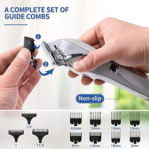 Hair Clippers for Men Full Metal Cordless Close Cutting T-Blade Trimmer Kit with LED Display Professional Hair Cutting Kit Beard Trimmer Barbers Men Women Kids Clipper Set Rechargeable Grooming Kit