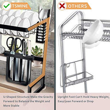 Load image into Gallery viewer, Dish Drying Rack Over The Sink -Adjustable Large Dish Rack Drainer for Kitchen Organization Storage Space Saver Shelf Holder with 7 Utility Hooks Dish Rack Over Sink (32≤ Sink Size ≤ 39.5 inch)
