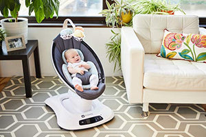 4moms mamaRoo 4 Baby Swing | Bluetooth Baby Rocker with 5 Unique Motions | Cool Mesh Fabric | Dark Grey