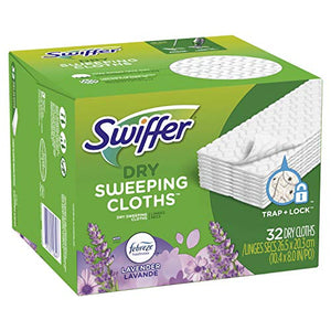 Swiffer Sweeper Dry Sweeping Pad, Multi Surface Refills for Dusters Floor Mop, with Febreze Lavender, 32 count