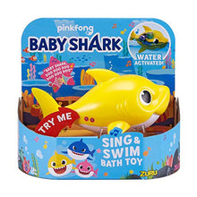 Load image into Gallery viewer, Robo Alive Junior Baby Shark Battery-Powered Sing and Swim Bath Toy by ZURU - Baby Shark (Yellow)
