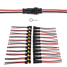 Load image into Gallery viewer, JRready 12Packs 2 pin Connectors, Car Waterproof Electrical Connectors 16AWG (26/0.254) Tinned Copper Wire with Extraction Tool DRK-785084 for Car,Car Light,Auto Speaker, LED Xmas Lights (ST9017)
