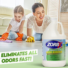 Load image into Gallery viewer, ZORBX Unscented Odor Eliminator Spray - Used in Hospitals &amp; Healthcare Facilities | Advanced Trusted Odor Remover Formula | All-Purpose Deodorizer for Dog, Cat, Home, Carpet &amp; Car - 128 Oz (1 Gallon)
