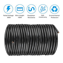 Load image into Gallery viewer, RVV Wire Cable Extension Cord Copper Wire 3 Conductor Electric Cores 100ft Length Black (100ft 3core Blackwire)
