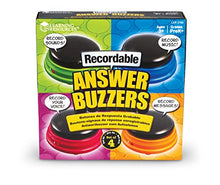 Load image into Gallery viewer, Learning Resources Recordable Answer Buzzers, Personalized Sound Buzzer, Recordable Buttons, Perfect for Game Nights, Set of 4, Ages 3+
