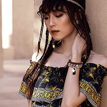 Load image into Gallery viewer, YADOCA 8 Pcs Bohemian Wood Beaded Bracelets Set for Women Boho Multilayer Tassel Strand Elephant Charm Bracelets Stretch
