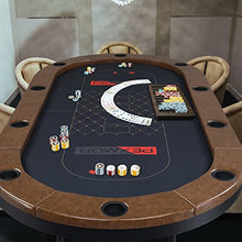 Load image into Gallery viewer, PEXMOR Foldable 10 Player Poker Table, Folding Blackjack Casino Card Game Table with Stainless Steel Cup Holders &amp; Padded Rails, Portable Texas Holdem Poker Table
