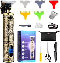 Load image into Gallery viewer, Suttik Hair Clippers for Men, Cordless Clippers for Hair Cutting, Rechargeable Beard Hair Trimmer, Professinoal Hair Clippers for Barber, T-blade Edgers Clippers Outline Trimmer with Led Display, Gold
