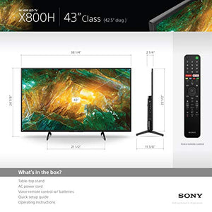 Sony X800H 43 Inch TV: 4K Ultra HD Smart LED TV with HDR and Alexa Compatibility - 2020 Model