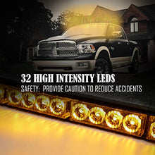 Load image into Gallery viewer, Traffic Advisor Light Bar 36 Inch 16 Flash Modes 32 Led Emergency Strobe Warning Lights Directional Bar Hazard Warning Flashing Safety Light with Led Display Screen Controller(35.5 Inch, Yellow/Amber)

