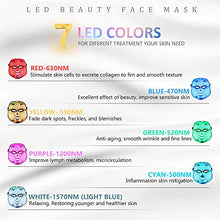 Load image into Gallery viewer, LED Face Mâsk Light Therapy | 7 Color Skin Rejuvenation Therapy LED Photon Mâsk Light Facial Skin Care Anti Aging Skin Tightening Wrinkles Toning Mâsk, White

