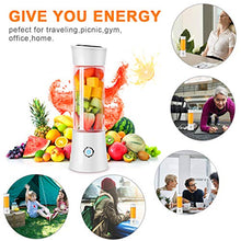 Load image into Gallery viewer, KAMSPARK Portable Blender with Detachable Cup, Smoothie Blender Battery Powered USB Rechargeable, 4000mAh, 6 Blades, Glass Bottle, Cordless Small Juicer Cup for Travel Outdoor Sports Office
