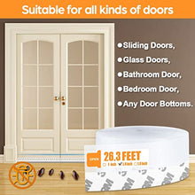 Load image into Gallery viewer, 26.3 Feet Door Weather Stripping, Silicone Seal Strip Window Seal Silicone Sealing Tape for Door Draft Stopper Adhesive Tape for Doors Windows and Shower Glass Gaps - Transparent, Width 1.4''
