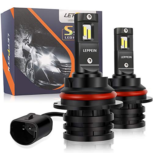 9004/HB1 LED Headlight Bulbs leppein S Series Dual Hi/Lo Beam 24xCREE Chips 6500K Cool White 6000LM Halogen Replacement Conversion Kit-1 Pair