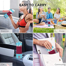 Load image into Gallery viewer, Portable Blender, Olivivi 2020 Multifunctional Personal Blender Mini Smoothie Blender 6 Powerful Blades, 4000mAh Rechargeable USB Juicer Cup Bottle with strainer Cleaning Brush for Travel BPA Free Blue
