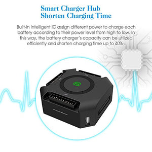 Smatree Battery Charger Compatible for Mavic Pro/Platinum, Mavic Pro Charge Hub with 80W Rapid Battery Power Adapter(Not Fit for DJI Mavic 2 Pro/2 Zoom/ Mavic Air 2)
