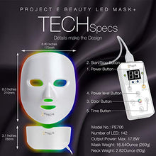 Load image into Gallery viewer, Project E Beauty Photon Skin Rejuvenation Face &amp; Neck Mask | Wireless LED Photon Red Blue Green Therapy 7 Color Light Treatment Anti Aging Spot Removal Wrinkles Whitening Facial Skin Care Mask
