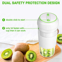 Load image into Gallery viewer, Portable Blender Juicer (12oz) Personal Blender Shakes and Smoothies Juicer Cup Smoothie Maker With 7.4V 3000mAh Rechargeable Battery Strong Power Ice Blender Mixer Baby Food Maker(BPA FREE)Home Office School Travel Sport Gym Outdoors
