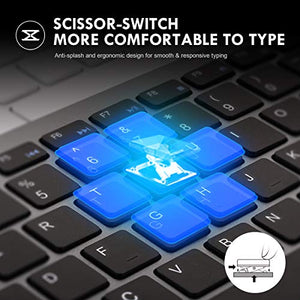 Wireless Keyboard and Mouse Combo, Inphic Rechargeable Wireless Mouse and Keyboard Combo Set with 2.4GHz USB Nano, Silent Click (65% Size-Gray)