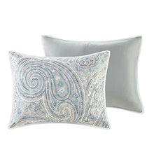 Load image into Gallery viewer, Comfort Spaces Cozy Comforter Set-Modern Classic Design All Season Down Alternative Bedding, Matching Shams, Bedskirt, Decorative Pillows, King (104 in x 90 in), Kashmir, Paisley Blue/Grey 8 Piece
