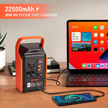 Load image into Gallery viewer, 83Wh Portable Power Station, Takki Camping Solar Generator Power Bank with Flashlight and 110V AC Outlet Battery Backup for Camping, Home, Laptop, Emergency (Solar Panel Not Included)
