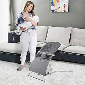 RONBEI Baby Swing Bouncer, Portable Swing, Automatic Swing Bouncer for Baby/Infants, 2 Speed Vibration (Grey)