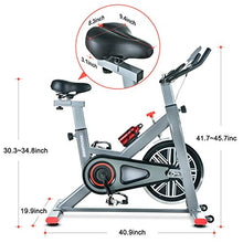 Load image into Gallery viewer, TECHMOO Indoor Exercise Bike Fitness Upright Exercise Bike Magnetic Resistance Belt Drive Home Cycling Exercise Bike Indoor Stationary Bike Bicycle for Cardio Workout Losing Weight
