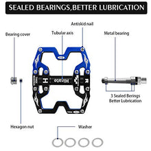 Load image into Gallery viewer, Hirate Mountain Bike Pedals,3 Durable Sealed Bearing CNC Machined Bicycle Pedal Aluminum Alloy Flat Cycling Platform for BMX MTB Road Bicycle 9/16"
