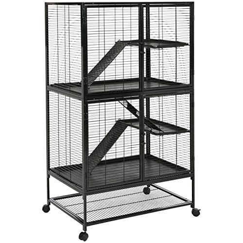 AmazonBasics Small Animal Metal Pet Cage with Wheels, Two-Story (63-Inch)