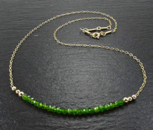 Load image into Gallery viewer, Chrome Diopside &amp; 14k Gold Filled Necklace - Gold Filled Gemstone Necklaces for Women - Made in Alaska
