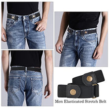 Load image into Gallery viewer, No Buckle Invisible Elastic Belt for Men/Women Black, Fits waist 24-35in
