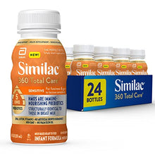 Load image into Gallery viewer, Similac 360 Total Care Sensitive Infant Formula, with 5 HMO Prebiotics for Fussiness &amp; Gas Due to Lactose Sensitivity, Non-GMO, Baby Formula, Ready-to-Feed, 8 Fl Oz, Pack of 24
