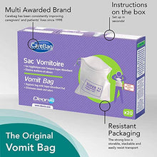 Load image into Gallery viewer, The Original CareBag Vomit Bag with Super Absorbent Pad, Box of 20 Bags – Absorbent Emesis Bag for Emergency – Medical Grade, Disposable Nausea Bag for Travel – Barf Bags for The Car, Uber, &amp; Lyft
