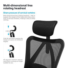 Load image into Gallery viewer, Sihoo Ergonomics Office Chair Computer Chair Desk Chair, Adjustable Headrests Chair Backrest and Armrest&#39;s Mesh Chair (Black)
