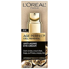 Load image into Gallery viewer, L'Oreal Paris Age Perfect Anti-Aging Under Eye Cream, Vitamin E, Antioxidants, Reduces Dark Circles, Puffiness, Age Perfect Cell Renewal, sensitive skin, Dermatologist Tested, Paraben Free, 0.5 fl oz
