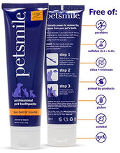 Load image into Gallery viewer, Petsmile Professional Dog Teeth Brushing Kit | VOHC Approved Plaque and Tartar Control Pet Toothpaste &amp; Toothbrush | Human-Grade Ingredients Improve Dental Health (Say Cheese, 4.2 Oz)
