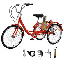 Load image into Gallery viewer, EOSAGA Adult Tricycles Trikes, 7 Speed 26 inch 3-Wheel Bikes Three Wheel Bicycles Cruise Trike with Shopping Basket/Full Assembly Tool for Seniors, Women, Men (Red)

