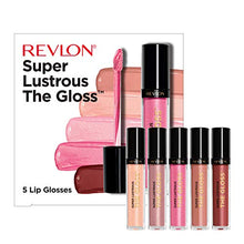 Load image into Gallery viewer, Lip Gloss Set by Revlon, Super Lustrous 5 Piece Gift Set, Non-Sticky, High Shine, Cream &amp; Pearl Finishes, Pack of 5
