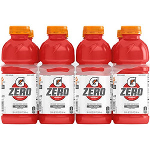 Gatorade G Zero Thirst Quencher, Fruit Punch, 20oz Bottles Pack of 8