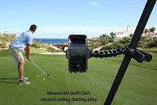 Load image into Gallery viewer, Golf Gadgets - Swing Recording System | Large Device Holder (PHABLET) with Jaws Clamp &amp; Gooseneck Mount. Compatible Large Devices Like iPhone 6/7 Plus, Samsung Galaxy Note, etc.
