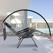 Load image into Gallery viewer, Goplus Folding Zero Gravity Lounge Chair Wide Recliner for Outdoor Beach Patio Pool w/Shade Canopy (Black Zero Gravity Chair)
