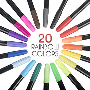 20 Fabric Markers Pens Set - Non Toxic, Indelible and Permanent Fabric Paint Fine Point Textile Marker Pen - Pens Fine Point Tip