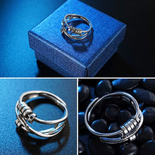 Load image into Gallery viewer, STJERNES s925 Sterling Silver Anti Anxiety Rings For Women girls，Adjustable Stacking Spinning Worry Ring，Jewelry Gift for Best Friends
