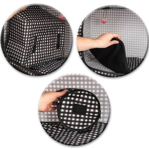 CHEERING PET, Cat Condo Cage, Travel Cage, Portable Pet Crate, Collapsible Litter Box, Foldable Feeding Bowl, Hanging Feather Teaser and Ball, Carrying Bag, Extra Large 32" X 19" X 19" (Checker Board)