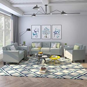 Harper & Bright Designs 3 Pieces Living Room Sets, Living Room Furniture Sofa Set Include Armchair Loveseat Couch