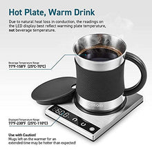 Load image into Gallery viewer, COSORI Coffee Mug Warmer &amp; Mug Set, Beverage Cup Warmer for Desk Home Office Use, Coffee gifts, Electric 24 Watt, Touch Tech &amp; LCD Digital Display, 304 Stainless Steel, 17 oz, Mug lid

