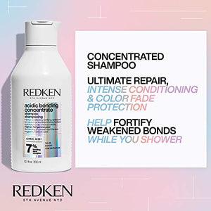 Redken Acidic Bonding Concentrate Conditioner for Damaged Hair with Concentrate Shampoo and Perfecting Concentrate Leave In Conditioner for Damaged Hair
