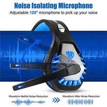 Load image into Gallery viewer, Pacrate Gaming Headset for Xbox One,Xbox Series X,PS4, PS5,PC, Mac,Laptop with Noise Cancelling Mic - Surround Gaming Headphones - Soft Memory Over Ear PS4 Headset with LED Light for Child, Men, Women
